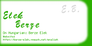 elek berze business card